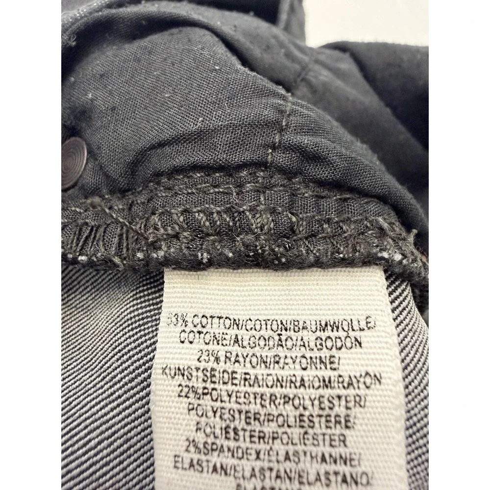 Free People Skinny Jeans Womens 26 Black Dark Wash‎ Mid Rise Stretch Denim 26x28